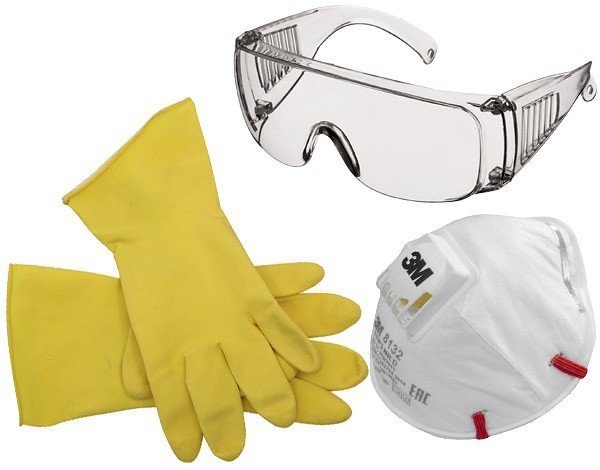 Комплект индивидуальной защиты маска и перчатки